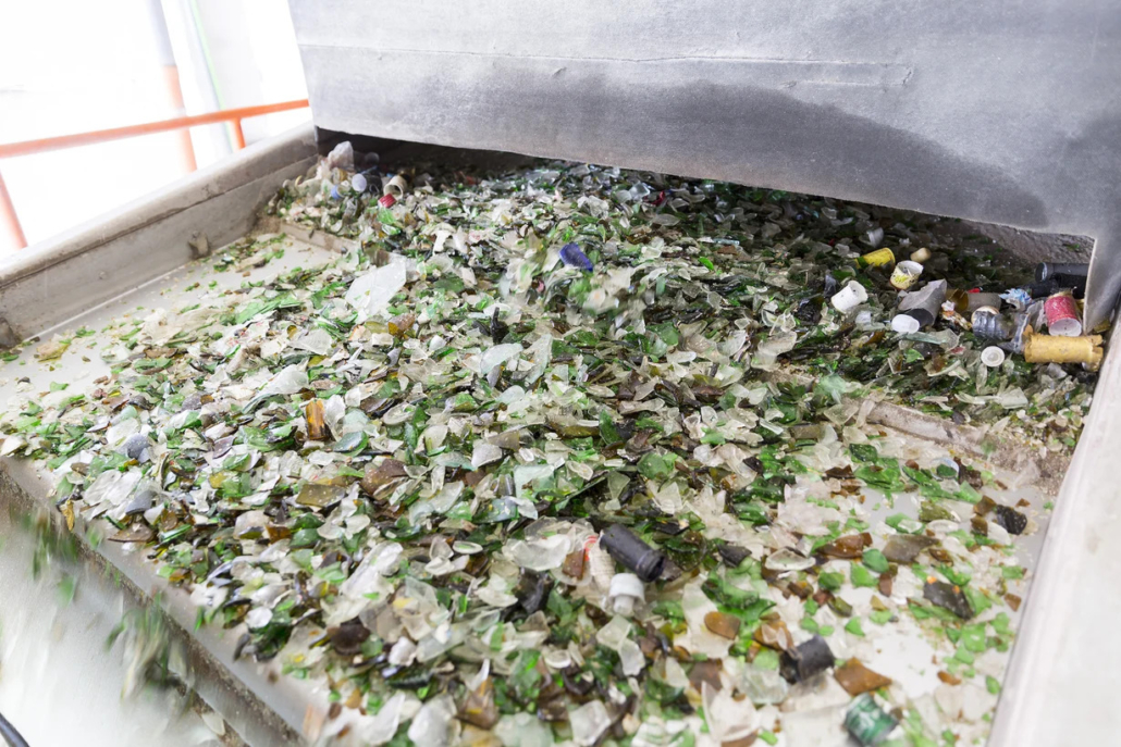 glass being recycled