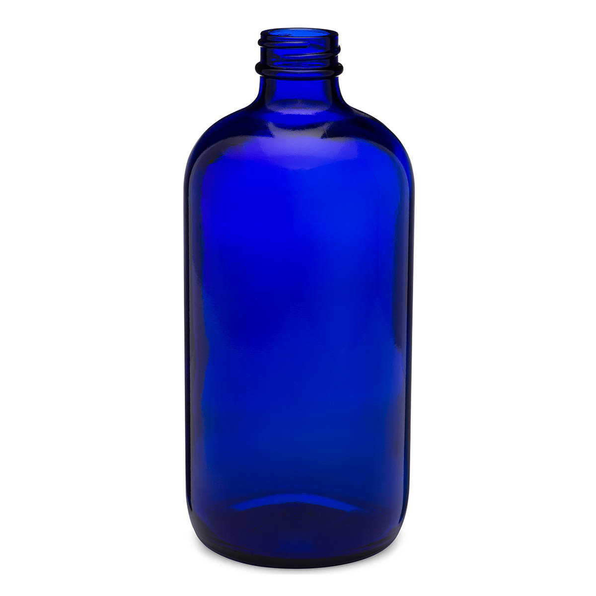 16 oz / 480 ml Cobalt Blue Boston Round Bottle