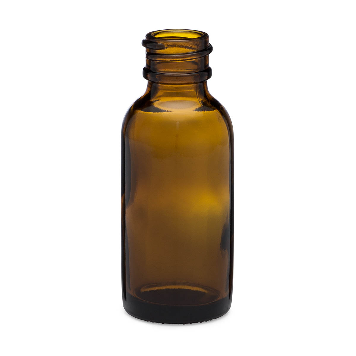 1oz/30ml Amber Boston Round Bottle