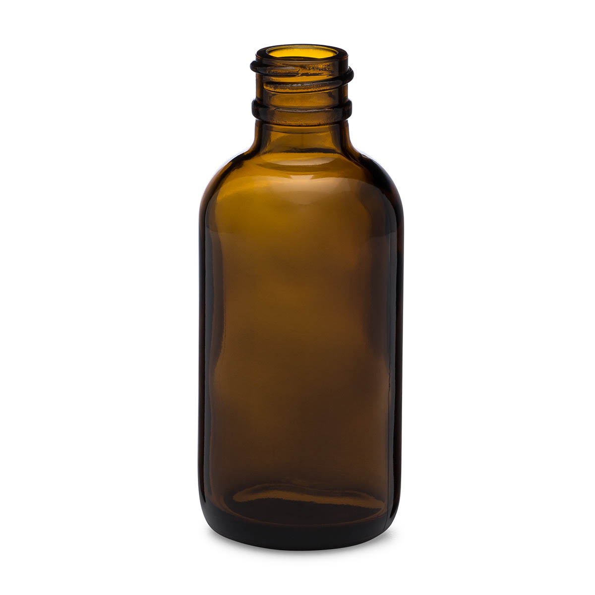 2 oz/60 ml Amber Boston Round Bottle