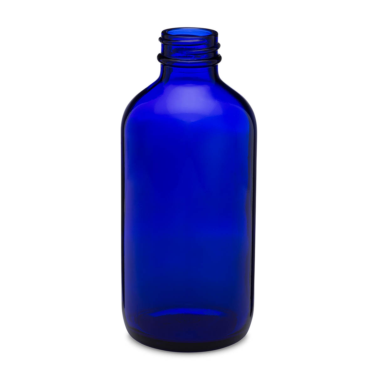 8 oz/ 240 ml Cobalt Blue Boston Round Bottle