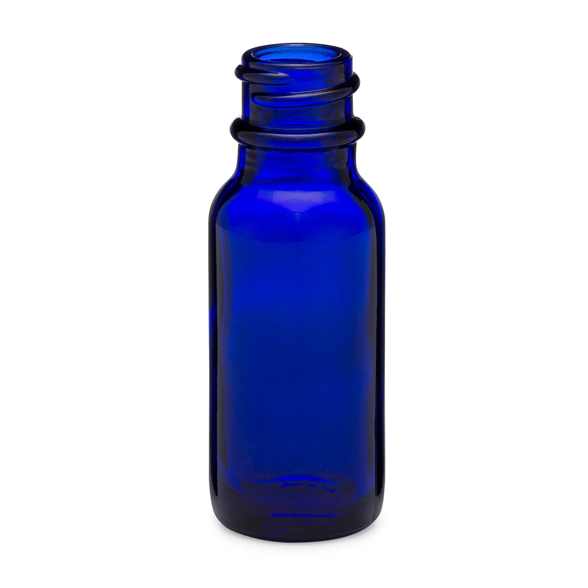 0.5 oz/15 ml Cobalt Blue Boston Round Bottle