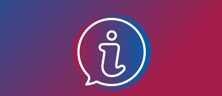 icon of an information symbol within a talk bubble
